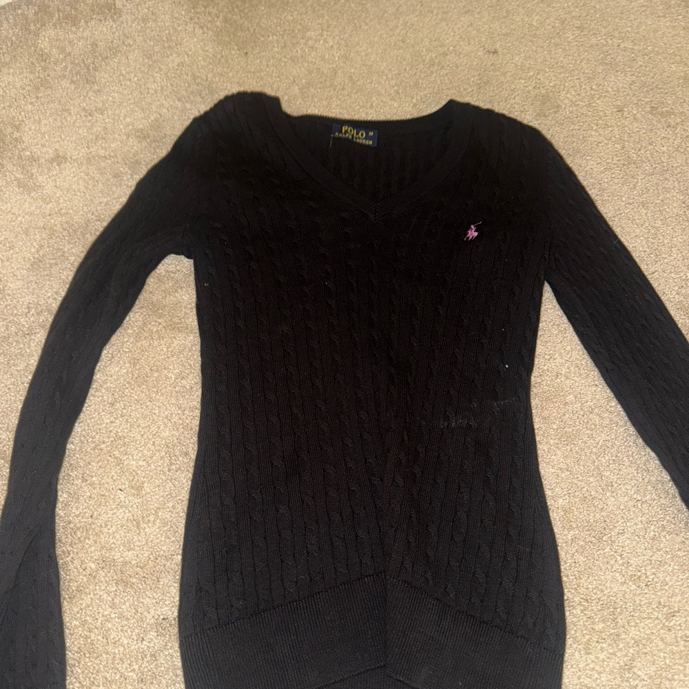 Polo by Ralph Lauren Black V-Neck Sweater